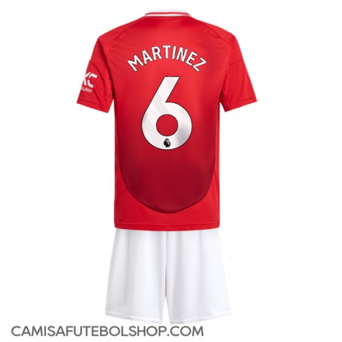 Camisa de time de futebol Manchester United Lisandro Martinez #6 Replicas 1º Equipamento Infantil 2024-25 Manga Curta (+ Calças curtas)